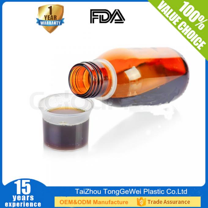 joint inaltérable de médecine de la pilule 30ml 60ml 100ml 120ml 250ml de toux de bouteille en plastique ambre pharmaceutique de sirop