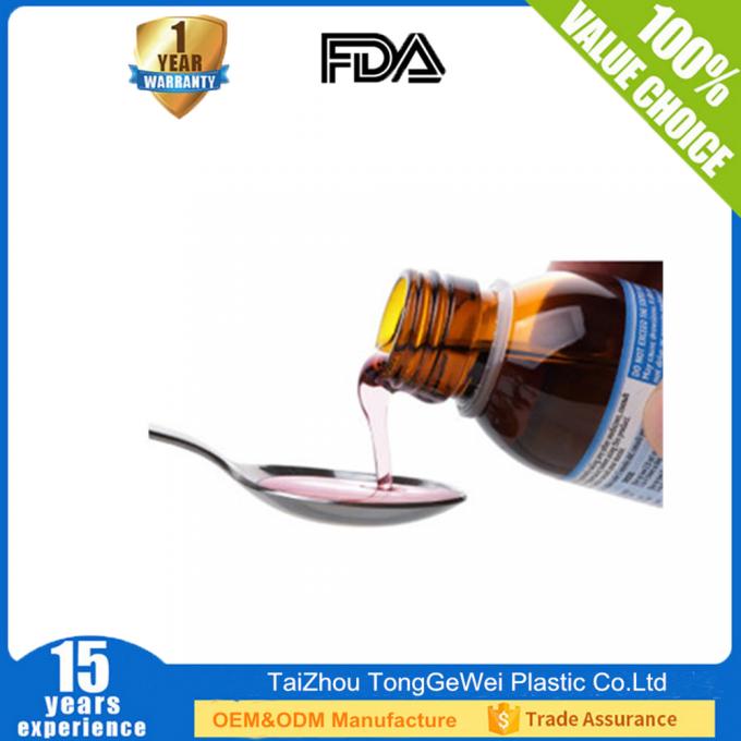 joint inaltérable de médecine de la pilule 30ml 60ml 100ml 120ml 250ml de toux de bouteille en plastique ambre pharmaceutique de sirop